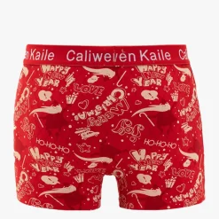 Majtki^Royalfashion Czerwone świąteczne bokserki męskie