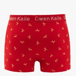 Majtki^Royalfashion Czerwone świąteczne bokserki męskie