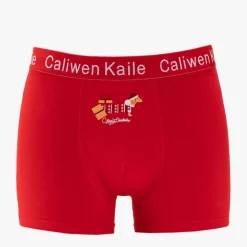 Majtki^Royalfashion Czerwone świąteczne bokserki męskie