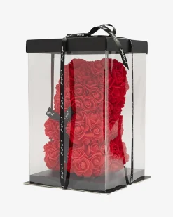 Dekoracje I Ozdoby^Royalfashion miś z róż czerwony