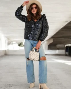 Kurtki / Marynarki / Płaszcze^Royalfashion Damska kurtka zimowa czarny