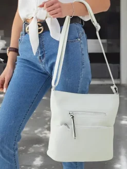 Małe Torebki^Royalfashion Damska mała torebka z eko skóry biały