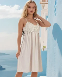 Sukienki Długie^Royalfashion Damska sukienka midi beżowy