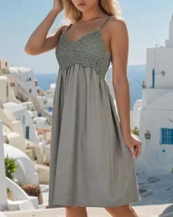 Sukienki Długie^Royalfashion Damska sukienka midi khaki