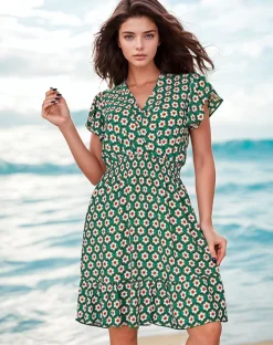 Sukienki Letnie|Sukienki Krótkie^Royalfashion Damska sukienka mini z printem beżowy