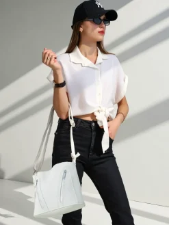 Małe Torebki^Royalfashion Damska torebka mała z eko skóry biały