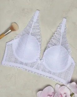 Bralet|Codzienne^Royalfashion Damski biustonosz koronkowy biały