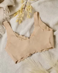 Sportowe^Royalfashion Damski biustonosz sportowy beżowy