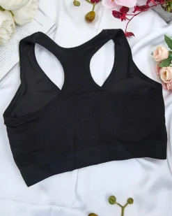 Sportowe^Royalfashion Damski biustonosz sportowy czarny