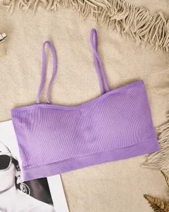 Sportowe^Royalfashion Damski biustonosz sportowy fioletowy