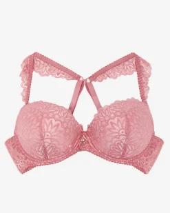 Codzienne^Royalfashion Damski biustonosz z koronką w kolorze m ciemnoróżowy