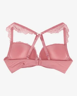 Codzienne^Royalfashion Damski biustonosz z koronką w kolorze m ciemnoróżowy