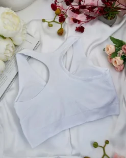 Sportowe^Royalfashion Damski biustonosz sportowy biały