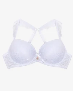 Codzienne^Royalfashion Damski biustonosz z koronką w kolorze m biały