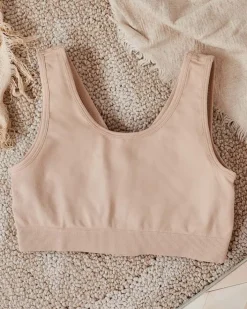 Sportowe^Royalfashion Damski biustonosz sportowy beżowy