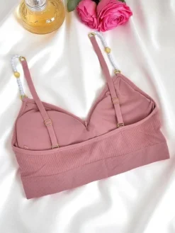 Sportowe^Royalfashion Damski sportowy biustonosz usztywniany Active Support różowy