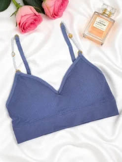 Sportowe^Royalfashion Damski sportowy biustonosz usztywniany Active Support niebieski