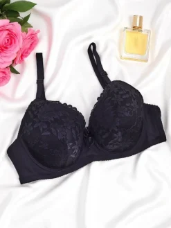 Codzienne^Royalfashion Damski usztywniany biustonosz z koronką Elegance Lace czarny