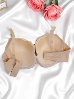 Codzienne^Royalfashion Damski usztywniany biustonosz z koronką Elegance Lace beżowy