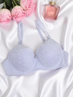 Codzienne^Royalfashion Damski usztywniany biustonosz z koronką Elegance Lace biały