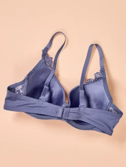 Codzienne^Royalfashion Damski usztywniany biustonosz z koronką Granatowy