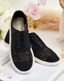 Trampki^Royalfashion Damskie ażurowe tenisówki Nurram czarny