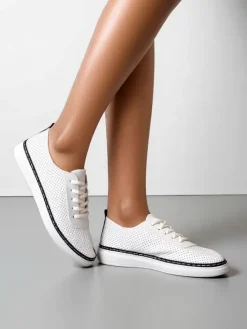 Trampki^Royalfashion Damskie ażurowe trampki Tareb czarny