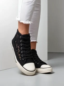 Trampki^Royalfashion Damskie ażurowe trampki Limme czarny