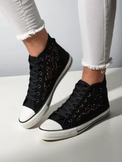 Trampki^Royalfashion Damskie ażurowe trampki Limme czarny