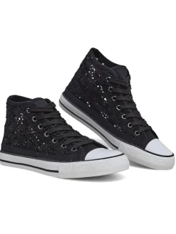 Trampki^Royalfashion Damskie ażurowe trampki Limme czarny