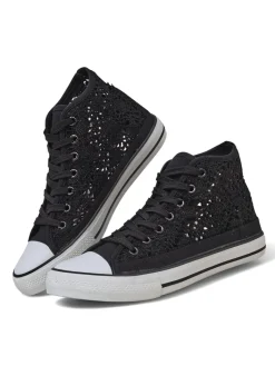 Trampki^Royalfashion Damskie ażurowe trampki Limme czarny