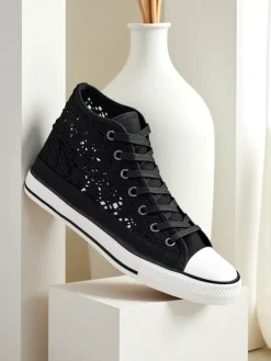 Trampki^Royalfashion Damskie ażurowe trampki Limme czarny