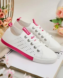 Trampki^Royalfashion Damskie ażurowe tenisówki Furatt biały