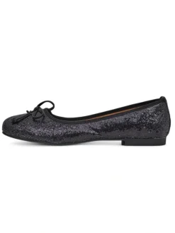 Buty Na Wielkie Wyjście|Baleriny Klasyczne^Royalfashion Damskie baleriny z brokatem i kokardką Aramie czarny