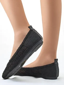Baleriny Klasyczne^Royalfashion Damskie baleriny ażurowe Annete czarny