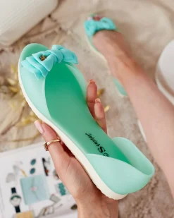 Baleriny Klasyczne^Royalfashion Damskie baleriny z kokardką Xollca mięta