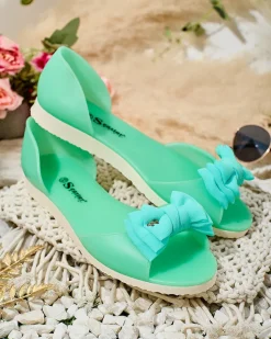 Baleriny Klasyczne^Royalfashion Damskie baleriny z kokardką Xollca mięta