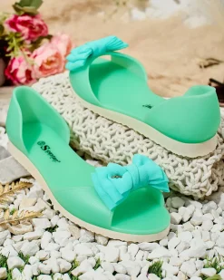 Baleriny Klasyczne^Royalfashion Damskie baleriny z kokardką Xollca mięta