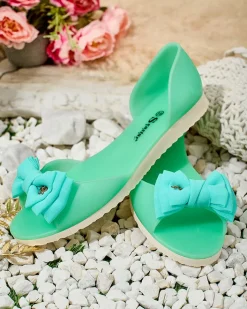 Baleriny Klasyczne^Royalfashion Damskie baleriny z kokardką Xollca mięta