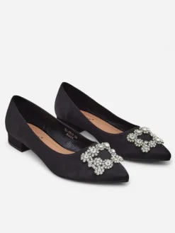 Buty Na Wielkie Wyjście|Baleriny Klasyczne^Royalfashion Damskie baleriny a'la satynowe z klamerką Legant czarny