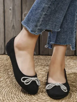 Buty Na Wielkie Wyjście|Baleriny Klasyczne^Royalfashion Damskie baleriny z kokardką Ofelna czarny