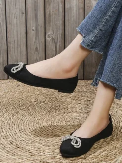 Buty Na Wielkie Wyjście|Baleriny Klasyczne^Royalfashion Damskie baleriny z kokardką Ofelna czarny