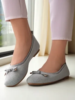 Buty Na Wielkie Wyjście|Baleriny Klasyczne^Royalfashion Damskie baleriny Bieso gołębi szary