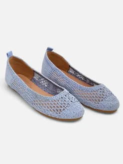 Baleriny Klasyczne^Royalfashion Damskie baleriny ażurowe Annete Jasnoniebieski