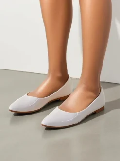 Buty Na Wielkie Wyjście|Baleriny Klasyczne^Royalfashion Damskie baleriny lakierowane Aramiese beżowy