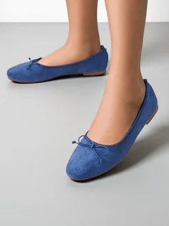 Baleriny Klasyczne^Royalfashion Damskie baleriny z kokardką Zaame Jasnoniebieski