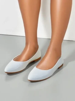 Buty Na Wielkie Wyjście|Baleriny Klasyczne^Royalfashion Damskie baleriny lakierowane Aramiese biały