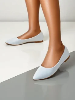 Buty Na Wielkie Wyjście|Baleriny Klasyczne^Royalfashion Damskie baleriny lakierowane Aramiese biały