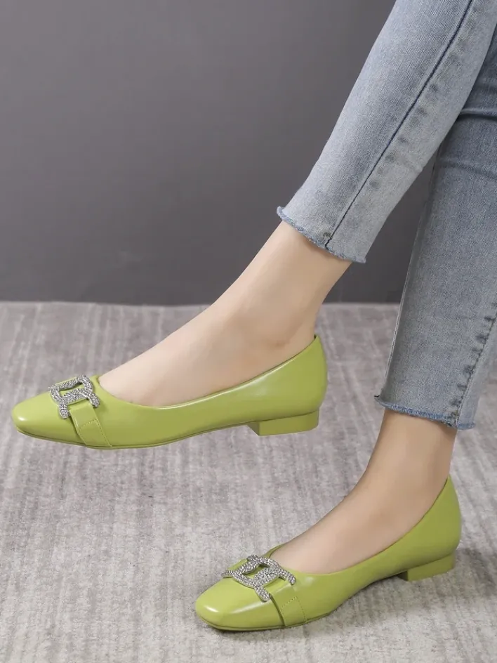 Buty Na Wielkie Wyjście|Baleriny Klasyczne^Royalfashion Damskie baleriny z kokardką Frelie zielony