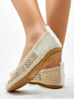 Baleriny Klasyczne^Royalfashion Damskie baleriny ażurowe Annete beżowy